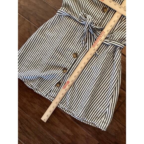 Abercrombie‎ & Fitch Women's Striped Button Front Shirt Dress White Black Medium - Picture 7 of 8